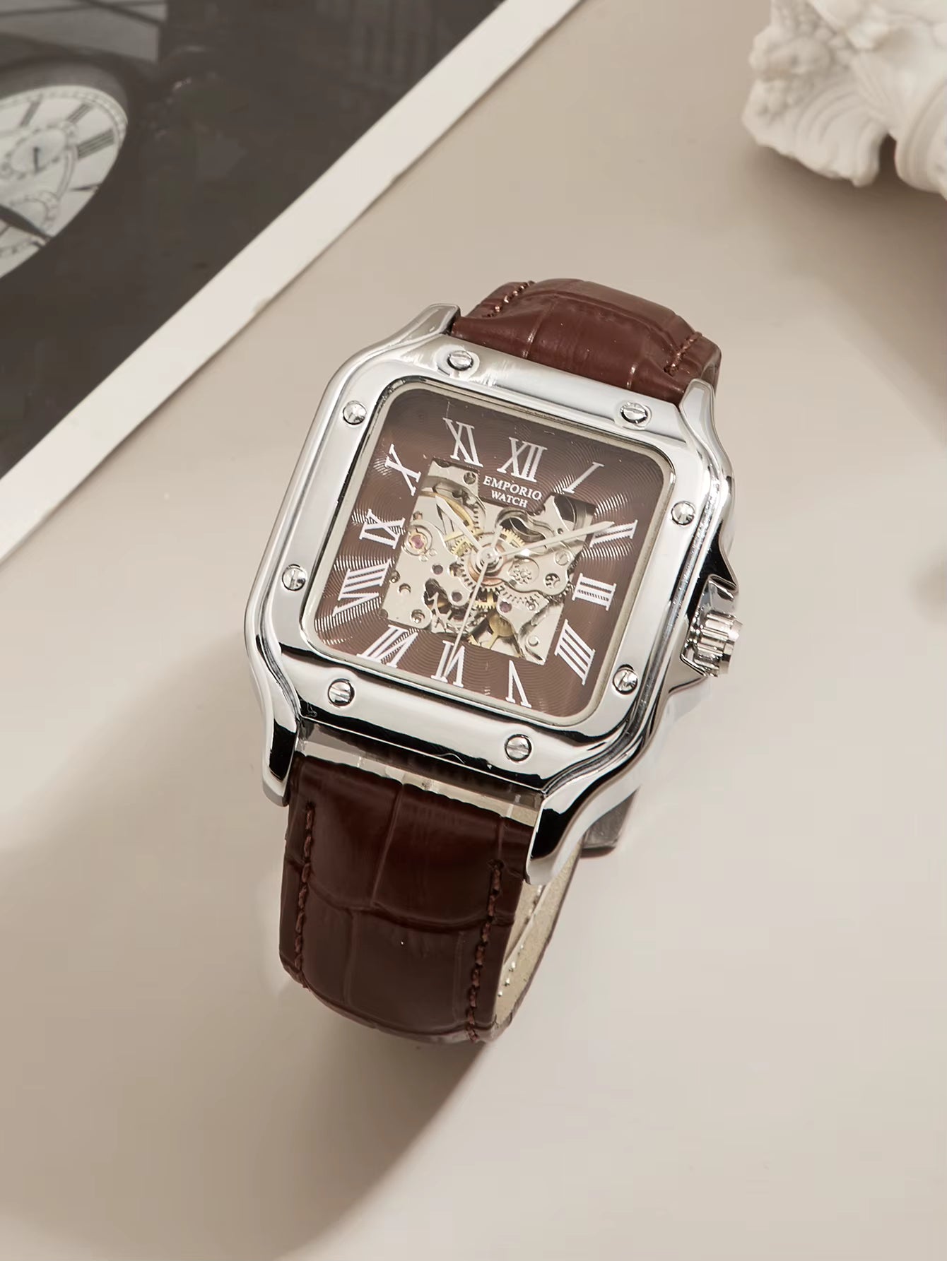 Luxury Square Skeleton Watch for Men