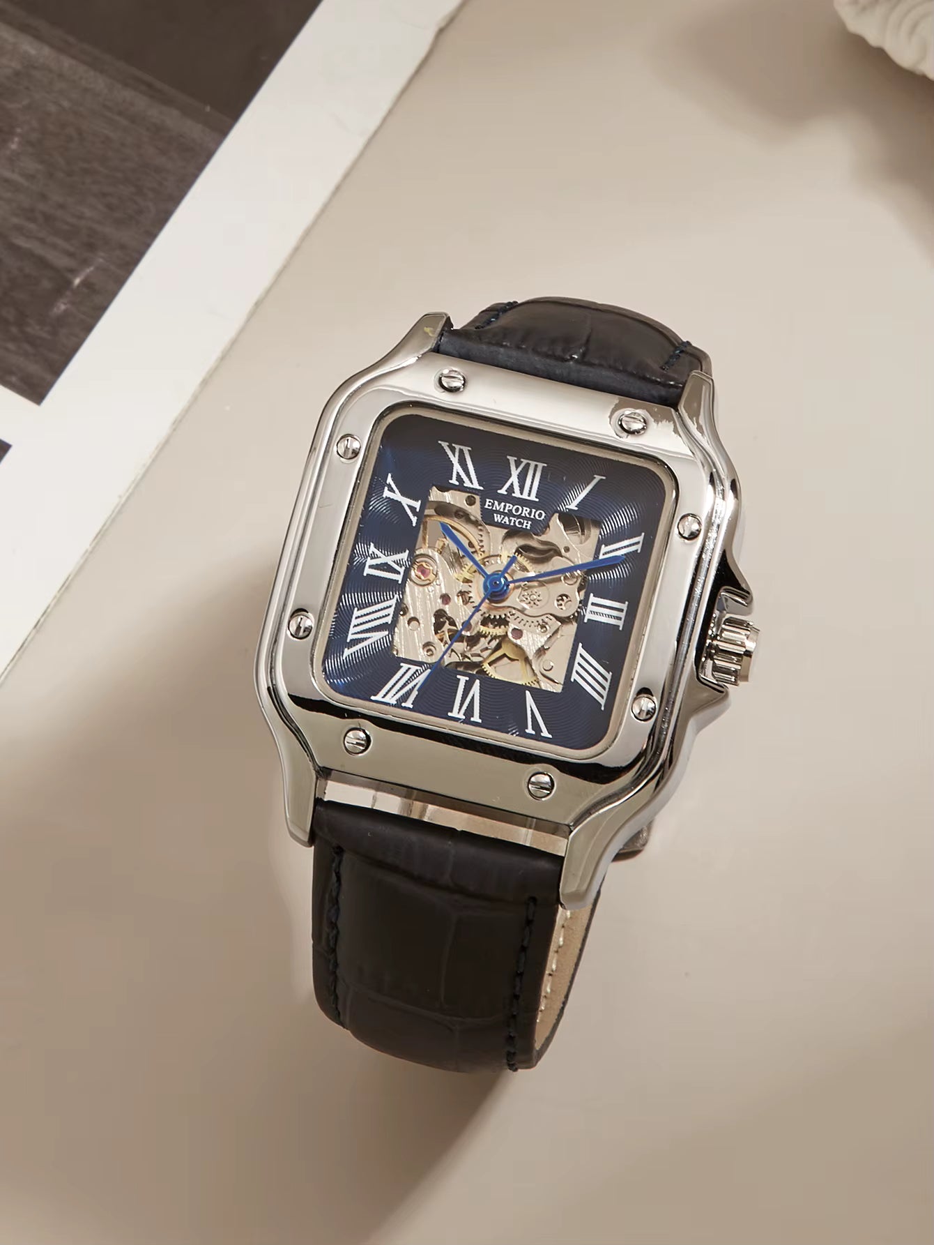 Luxury Square Skeleton Watch for Men