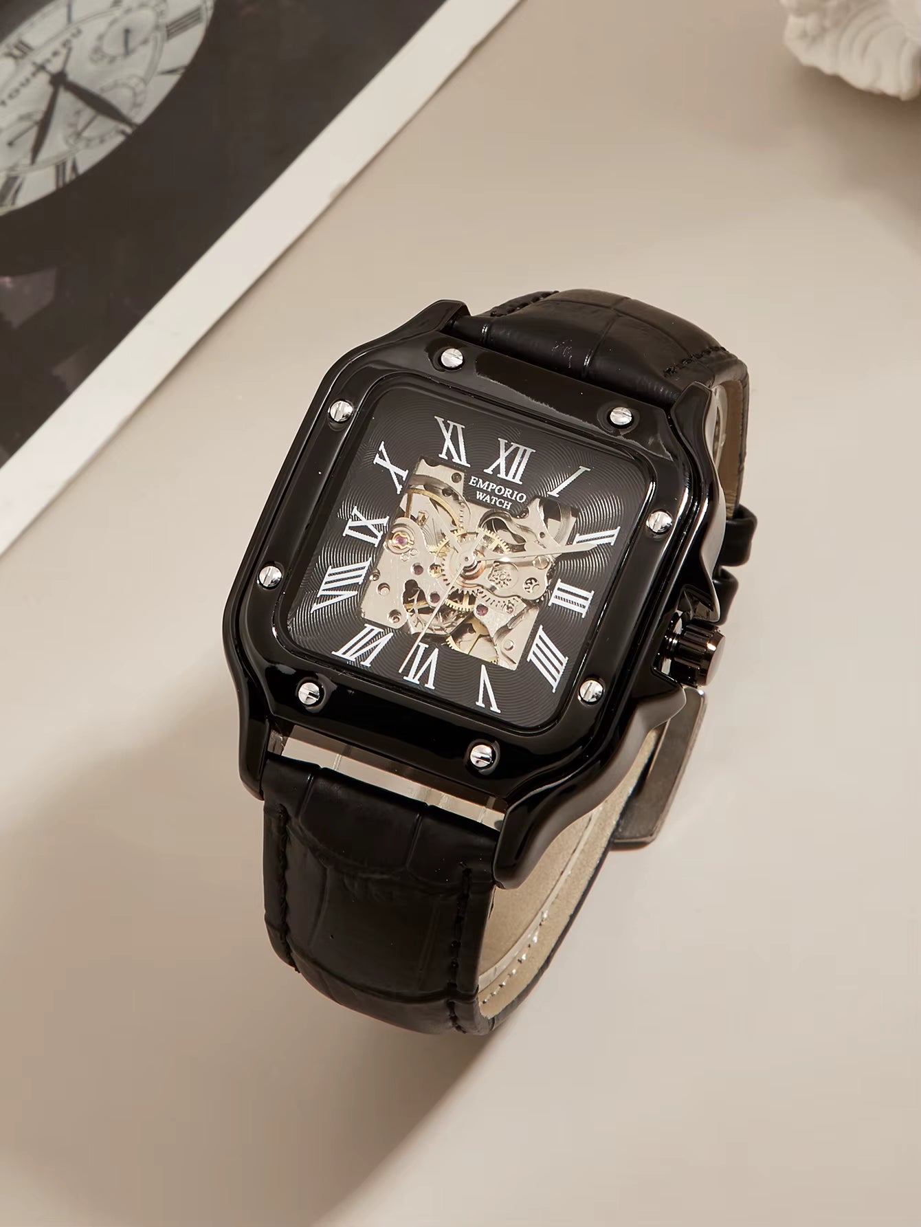 Luxury Square Skeleton Watch for Men