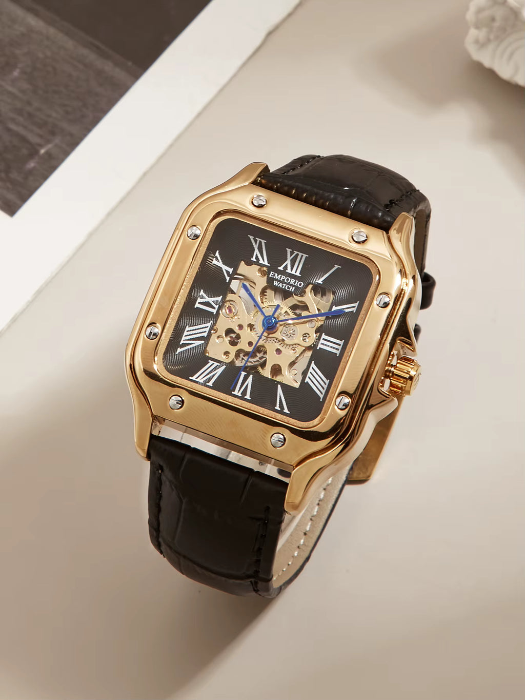 Luxury Square Skeleton Watch for Men