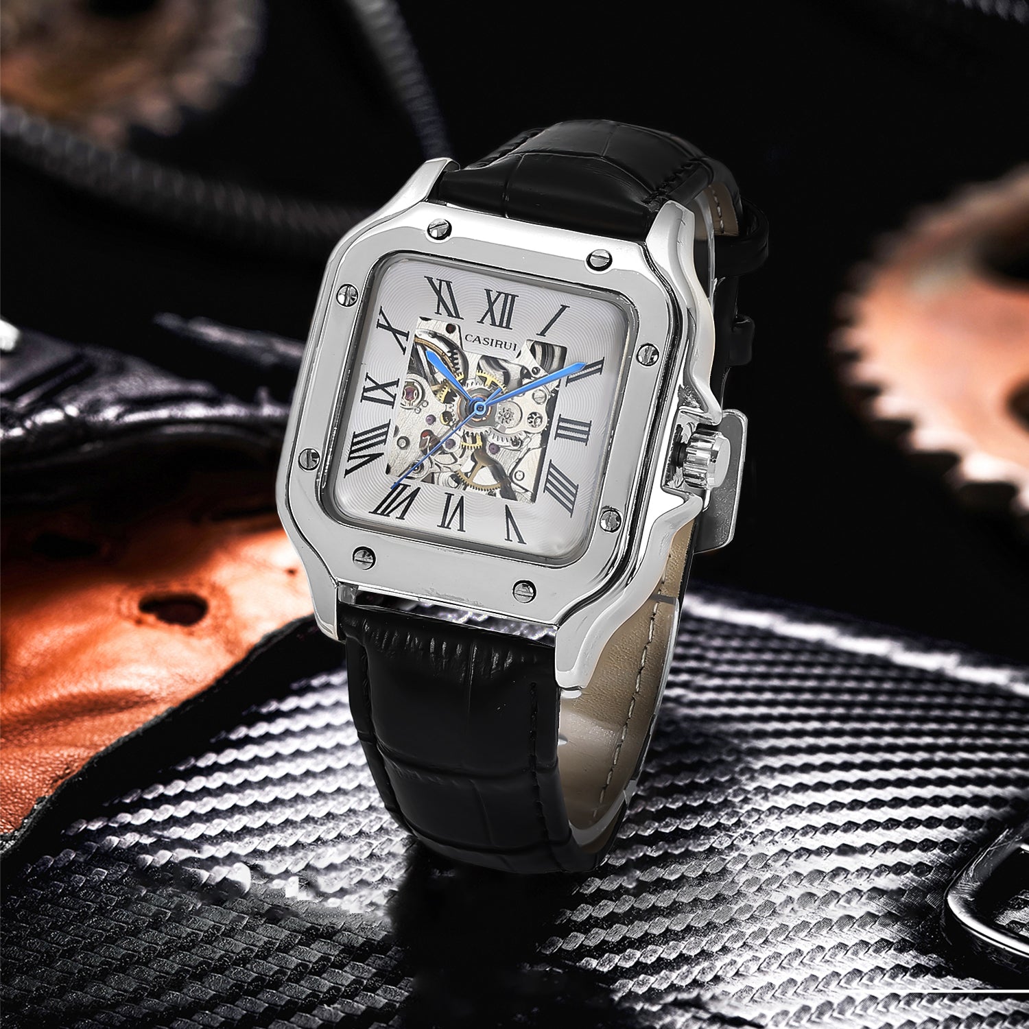 Luxury Square Skeleton Watch for Men