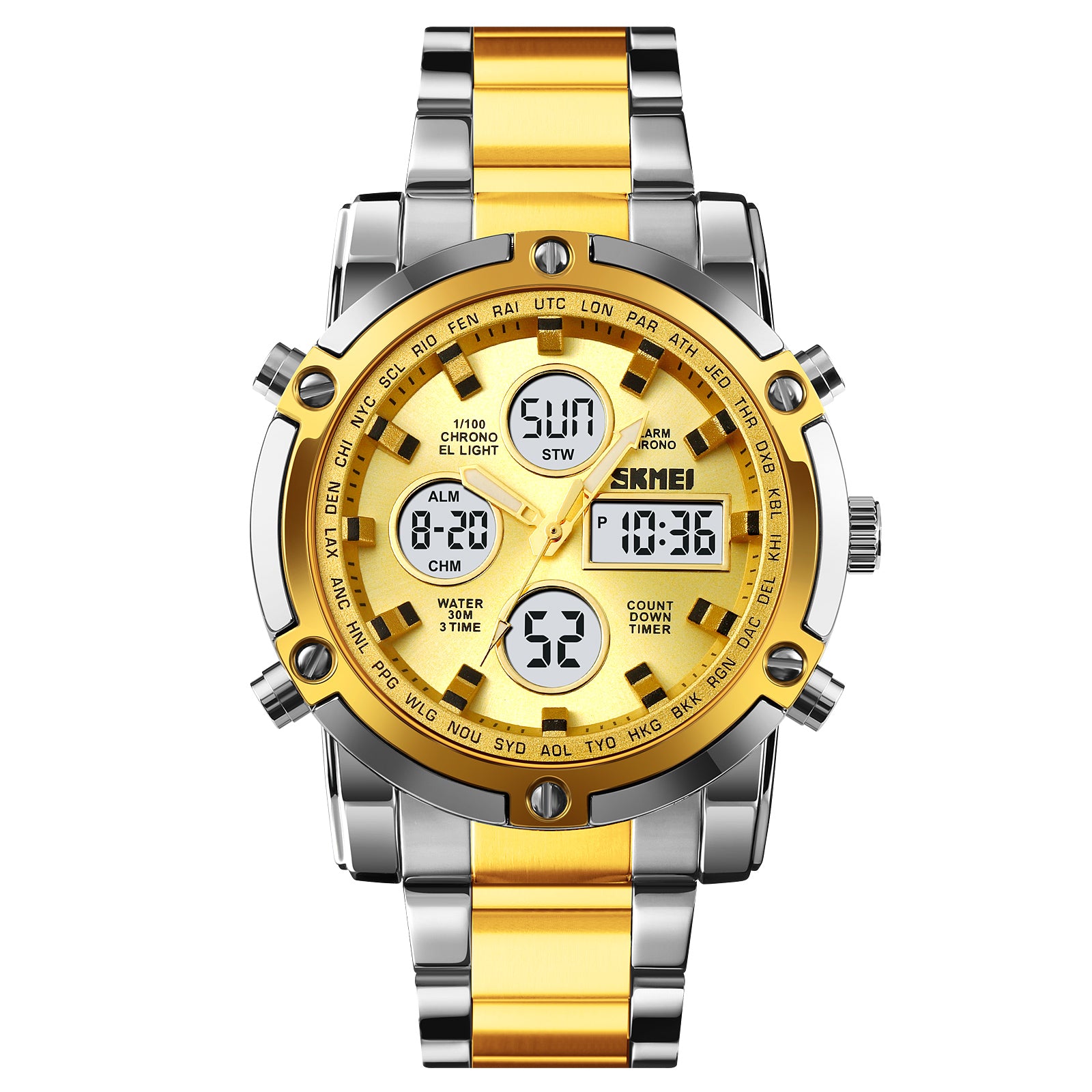 SKMEI Men’s Tactical Military Watch – Waterproof Analog Digital Chronograph | Multi-Time Sport Watch